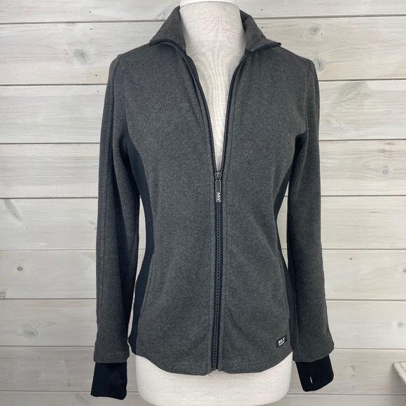 Andrew Marc NY Performance Gray Black Fleece Athletic Jacket - Picture 1 of 7
